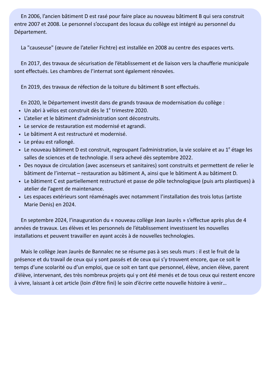 L'histoire de notre collège (2)
